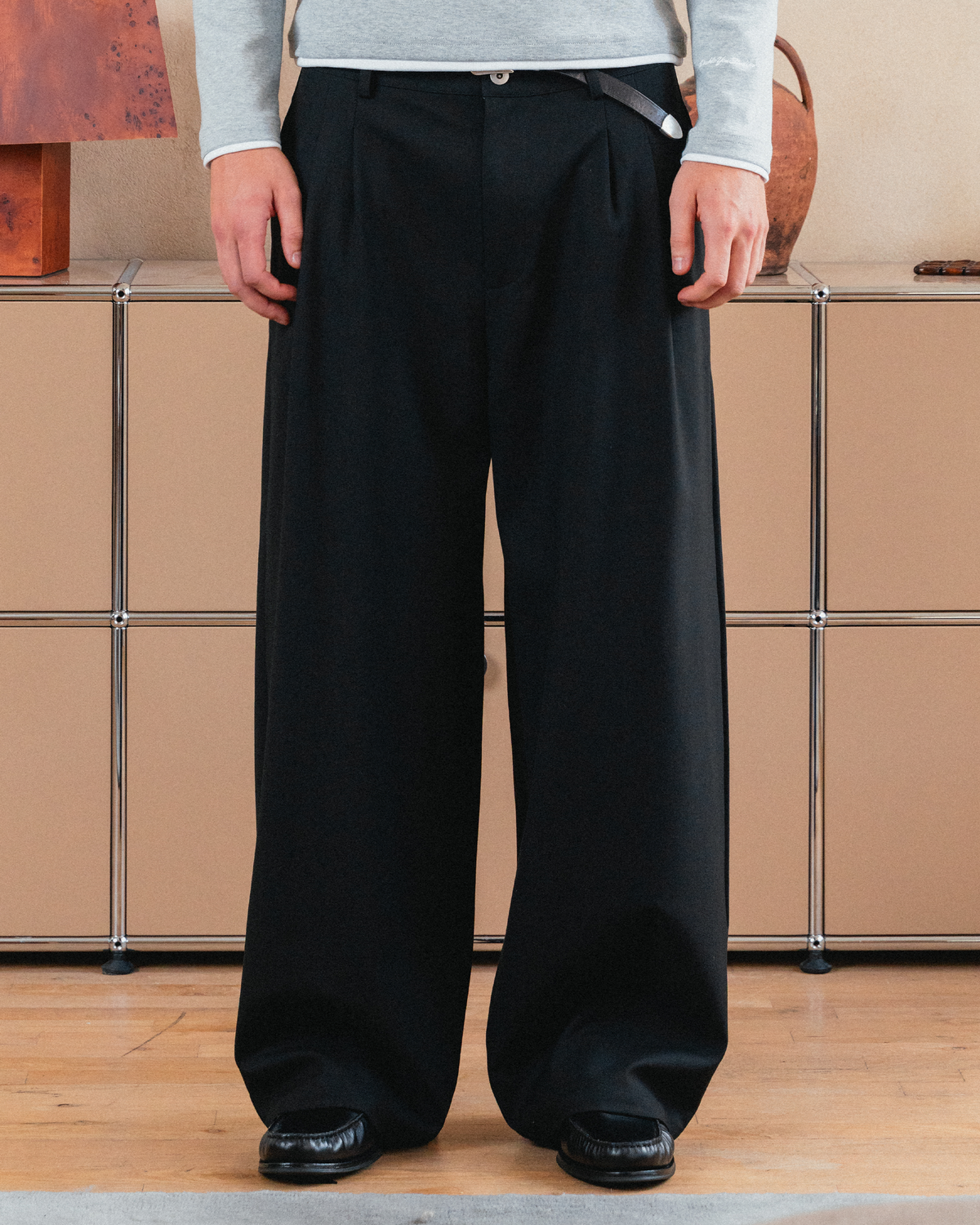 Pleated Trouser (Black)
