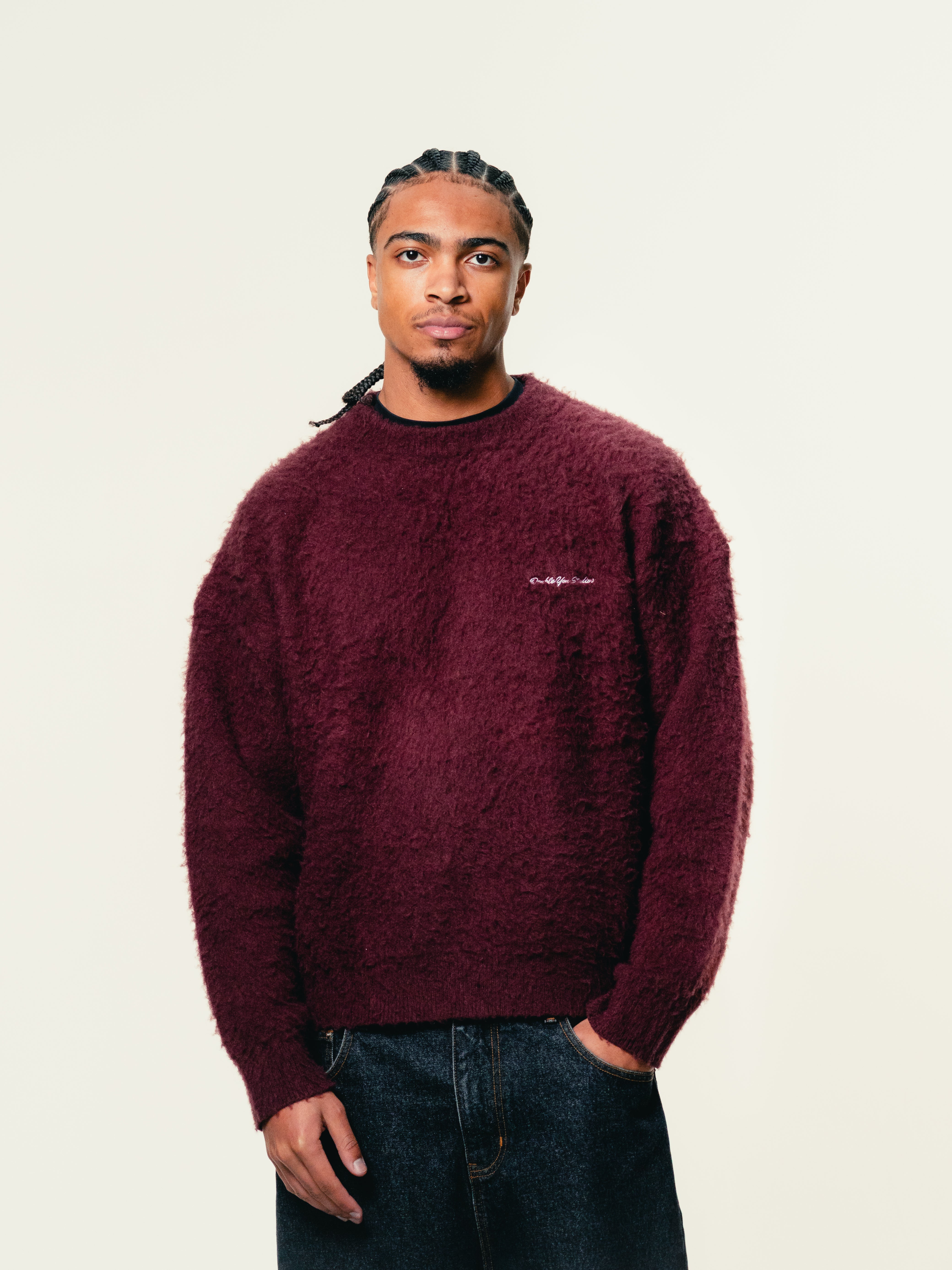 BRUSHED KNIT (WINE)