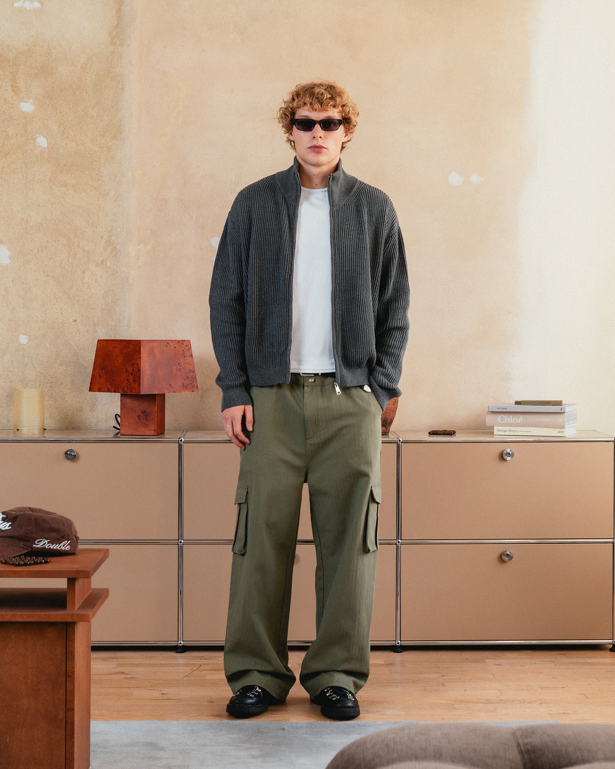 Ribbed Zip Knit (Grey Marl)