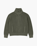 Ribbed Zip Knit (Khaki)