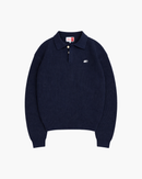 Ribbed Polo Knit (Navy)