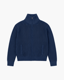 Ribbed Zip Knit (Navy)