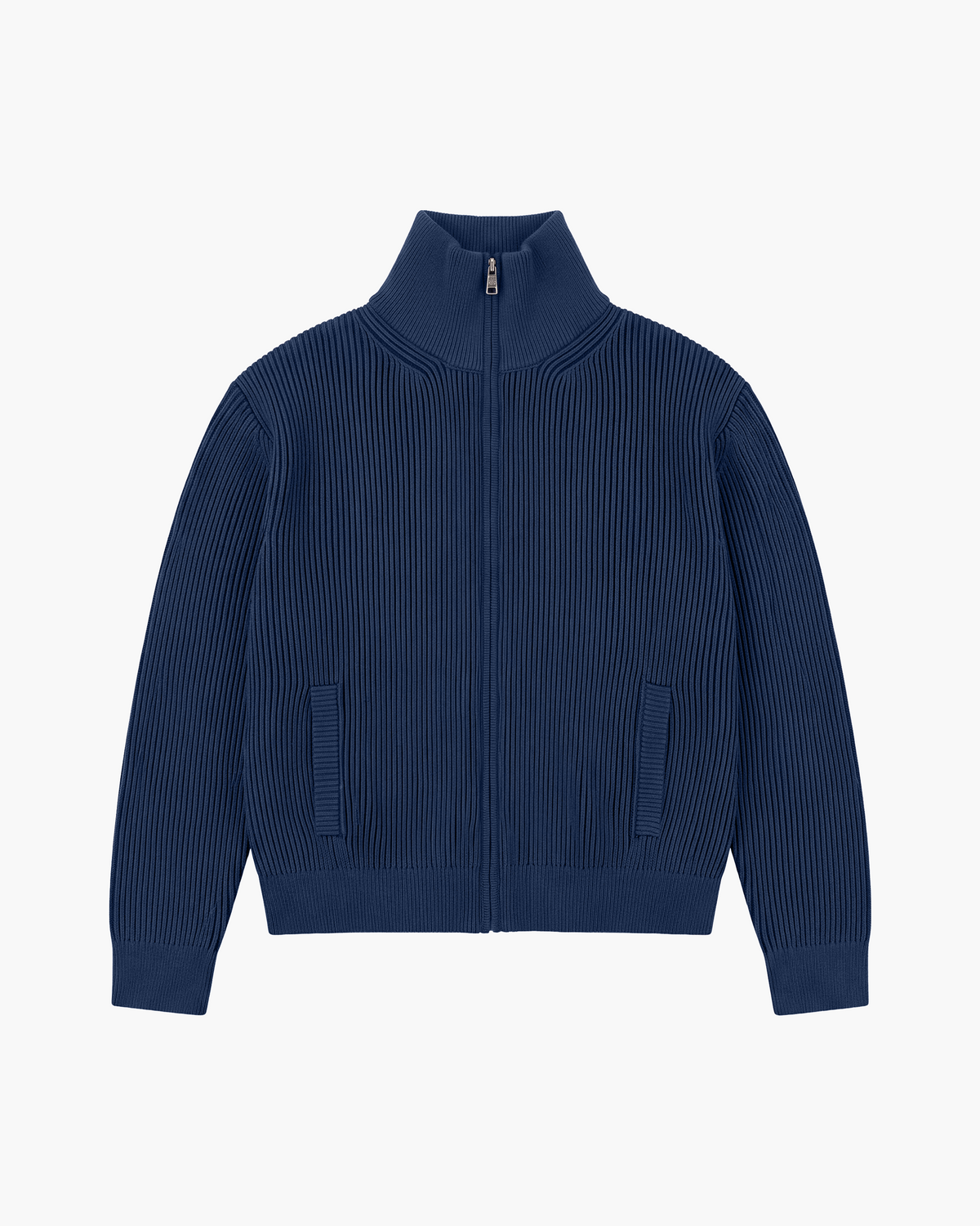 Ribbed Zip Knit (Navy)