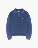 RIBBED POLO KNIT (BLUE)