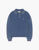 RIBBED POLO KNIT (BLUE)