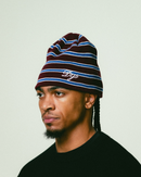 STRIPE BEANIE (BURGUNDY)