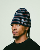 STRIPE BEANIE (NAVY)